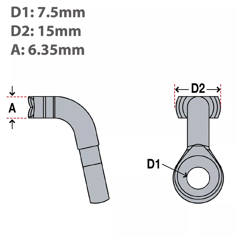 Embout T avec Oeil pour attache textile