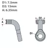 Embout T avec Oeil pour attache textile