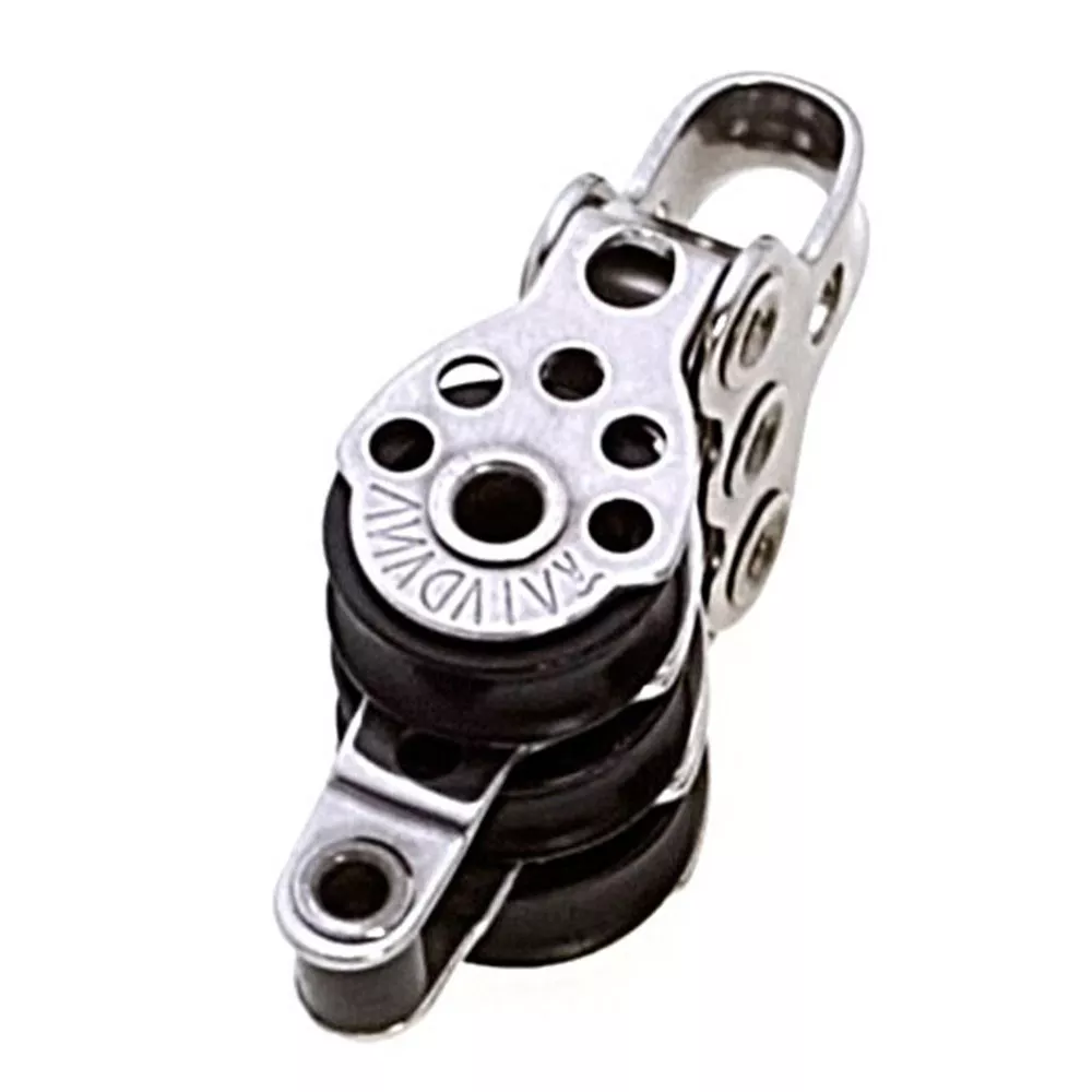 Poulie 17mm inox triple à ringot | accastillage bateau dériveur